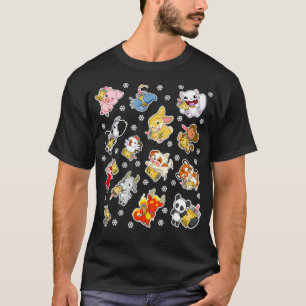 Merry Christmas Xmas Boba Bubble Tea Chinese Zodia T-Shirt