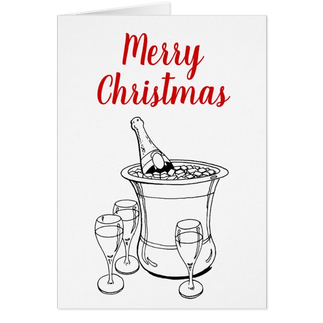 Merry Christmas Xmas Champagne Bucket Glasses (Front)
