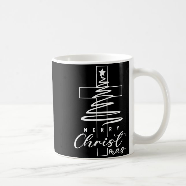Merry Christmas Xmas Cross Christian Jesus Family  Coffee Mug (Right)