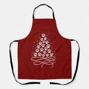 Merry Christmas Xmas Dog Pet Tree Winter Dog Lover Apron