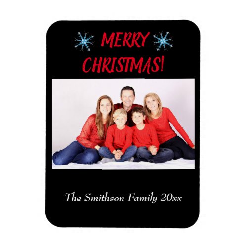 Merry Christmas  XMas Family Photo  Holidays Magnet