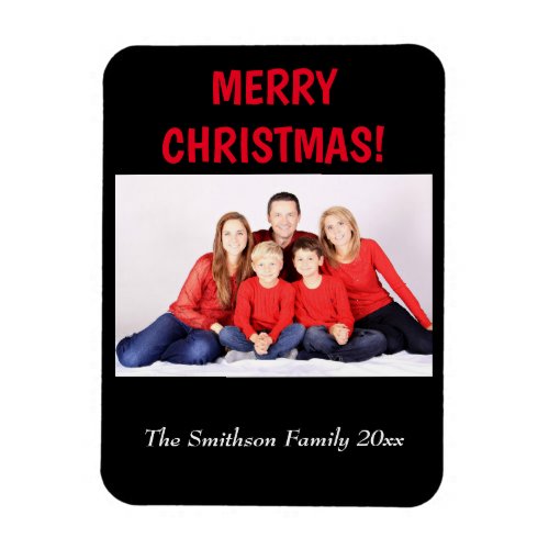 Merry Christmas  XMas Family Photo  Holidays Magnet