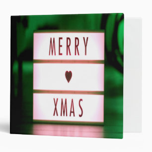 Merry Christmas XMAS Green and Red 3 Ring Binder