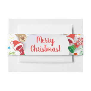 Merry Christmas! XMAS Happy New Year Decoration Invitation Belly Band