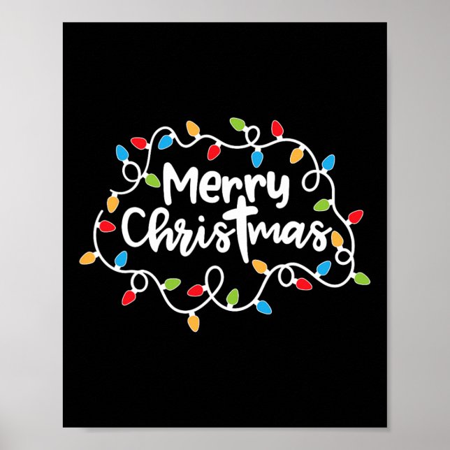 Merry Christmas Xmas Lights Pajamas Family Matchin Poster (Front)