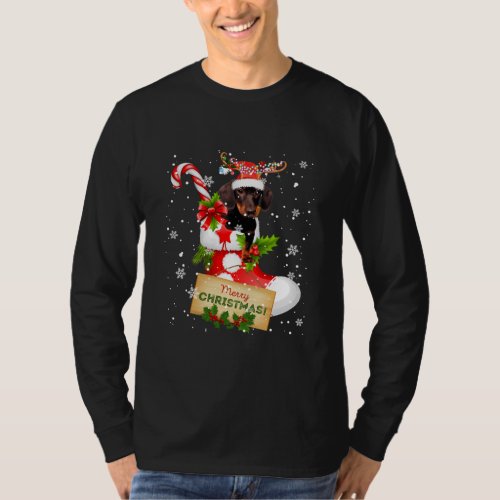Merry Christmas Xmas Lights Santa Reindeer T_Shirt