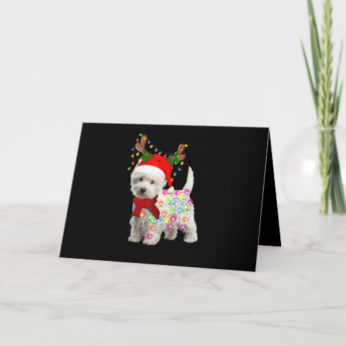 Merry Christmas Xmas Westie Dog Reindeer Cosplay Card