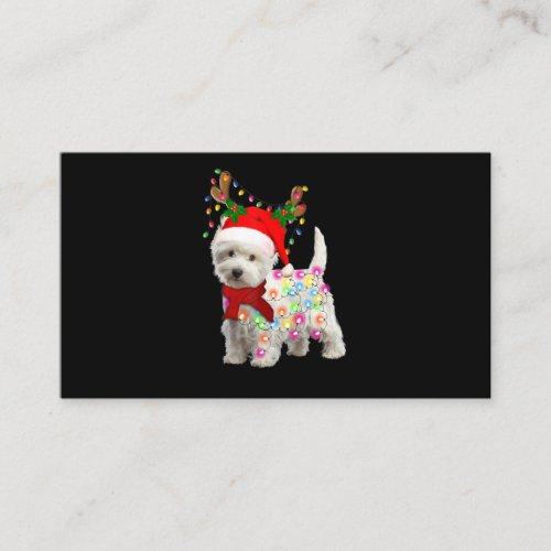 Merry Christmas Xmas Westie Dog Reindeer Cosplay Enclosure Card