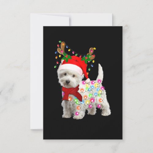 Merry Christmas Xmas Westie Dog Reindeer Cosplay Invitation