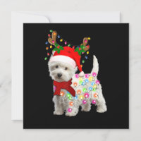 Merry Christmas Xmas Westie Dog Reindeer Cosplay