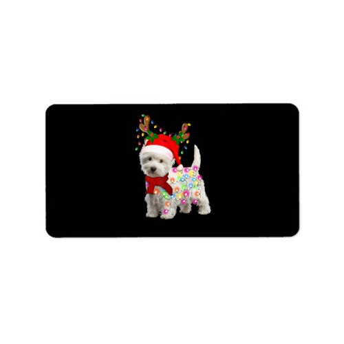 Merry Christmas Xmas Westie Dog Reindeer Cosplay Label