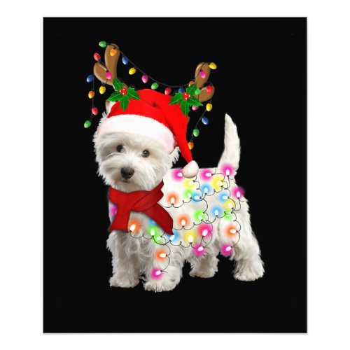 Merry Christmas Xmas Westie Dog Reindeer Cosplay Photo Print