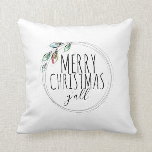 Merry Christmas Y All Throw Pillow