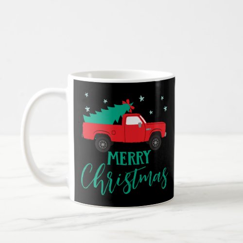 merry christmas y all truck pine tree holiday xmas coffee mug