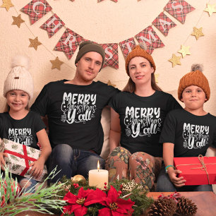 Merry Christmas Y’all Typography Christmas T-Shirt