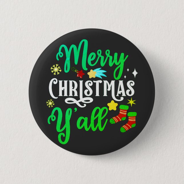 Merry Christmas Y'all-85918 Button (Front)