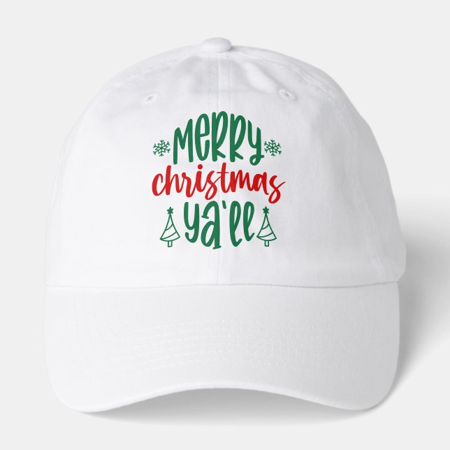 Merry Christmas Ya'll Christmas   Hat (Front)
