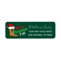 Merry Christmas Y'all Cowboy Boot Label