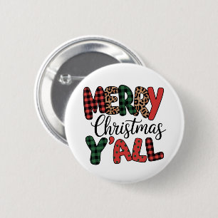 Merry Christmas Y'all Cute Family Matching Xmas Button