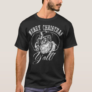 Merry Christmas Y'All Funny Country Cowboy Santa C T-Shirt
