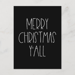 Merry Christmas y'all funny holiday Postcard