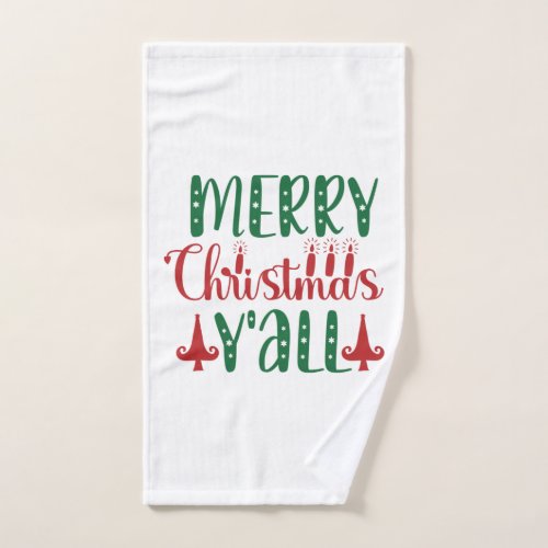 Merry Christmas Yall Hand Towel