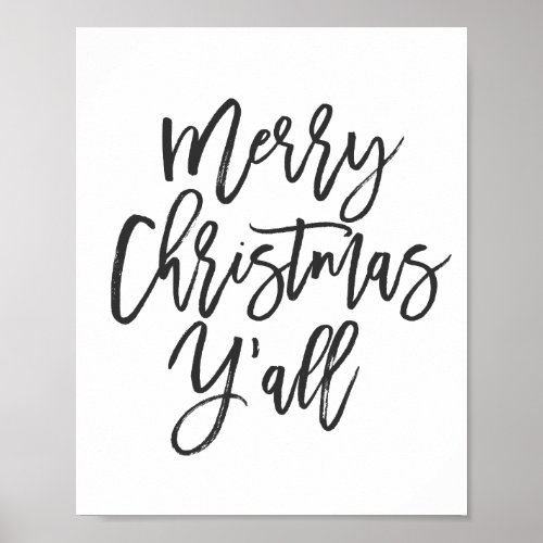 Merry Christmas Yall Holiday Decor Poster