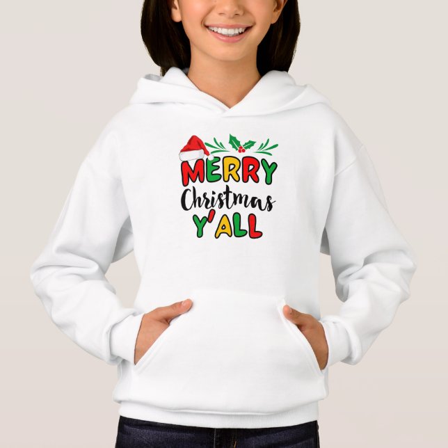 Merry Christmas Y'all Hoodie (Front)