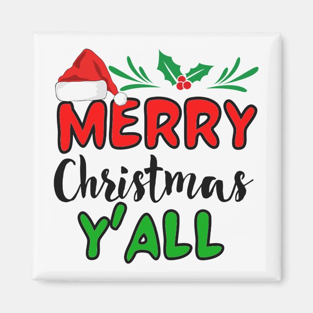 Merry Christmas Y'all  Magnet (Front)