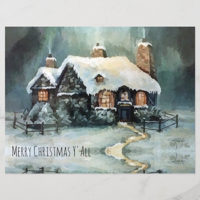 Merry Christmas Y'All Marvelous Winter Night   (Front)