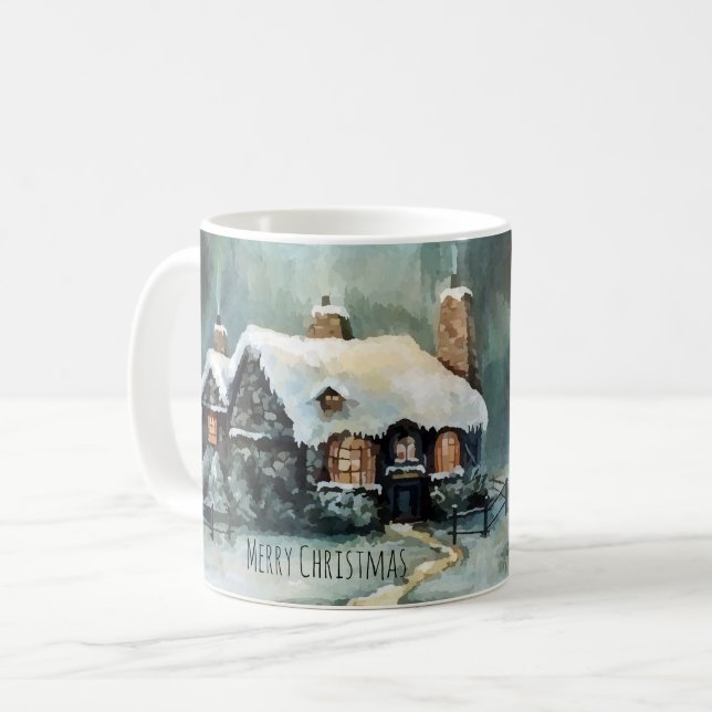Merry Christmas Y'All Marvelous Winter Night   Coffee Mug (Front Left)