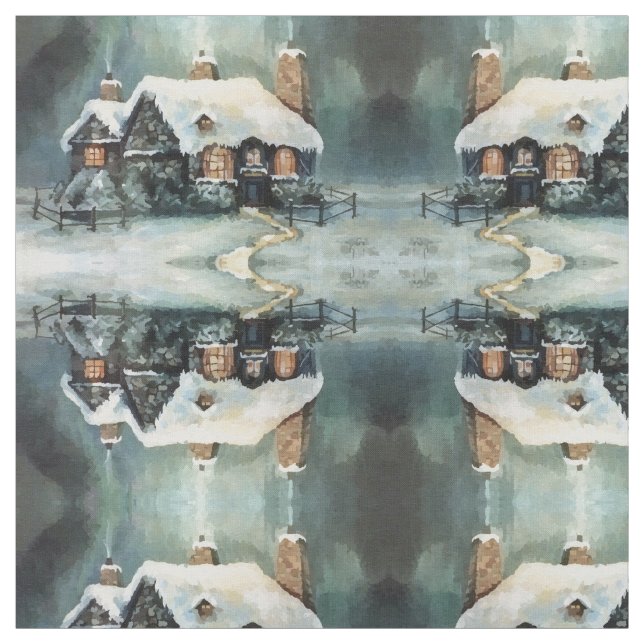 Merry Christmas Y'All Marvelous Winter Night Fabric (Swatch)