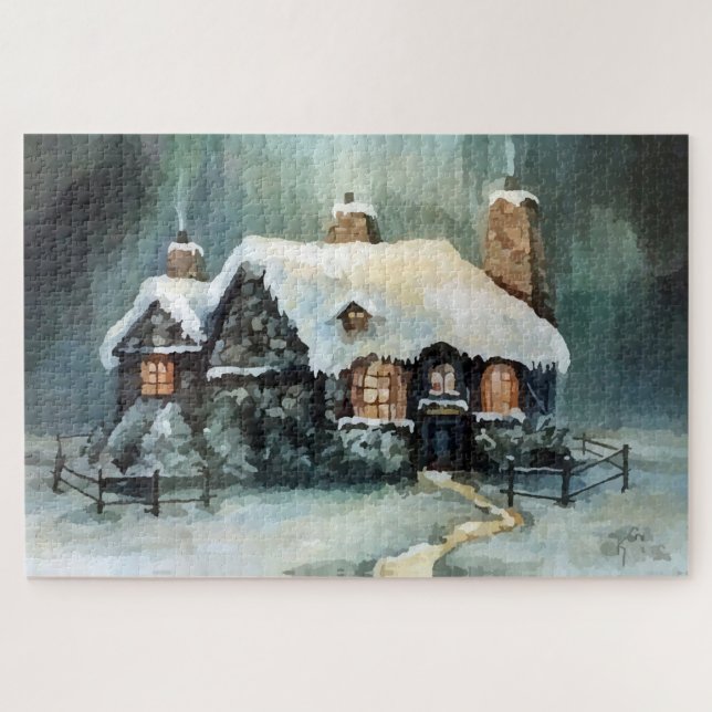 Merry Christmas Y'All Marvelous Winter Night    Jigsaw Puzzle (Horizontal)