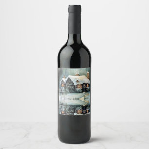 Merry Christmas Y'All Marvelous Winter Night Wine Label