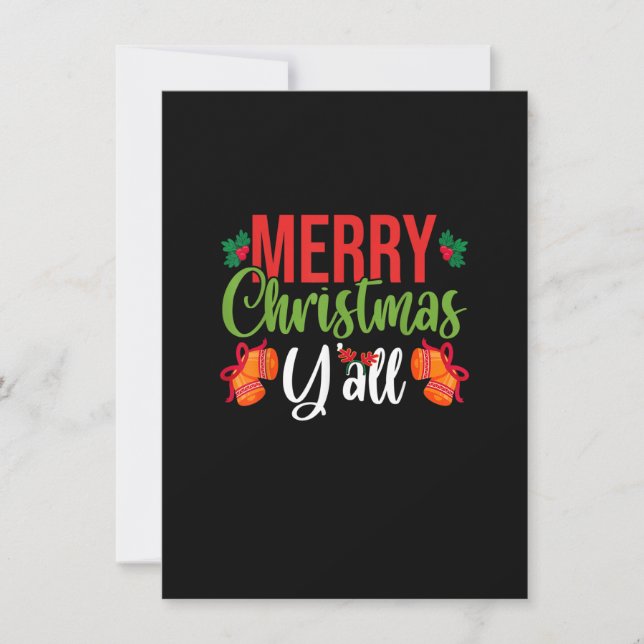Merry Christmas Y'all Merry Xmas Chistmas Season Invitation (Front)
