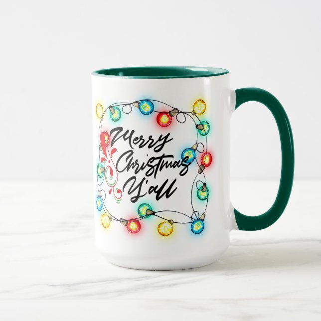 Merry Christmas Y'all Mug - Funny Holiday Gift! (Right)