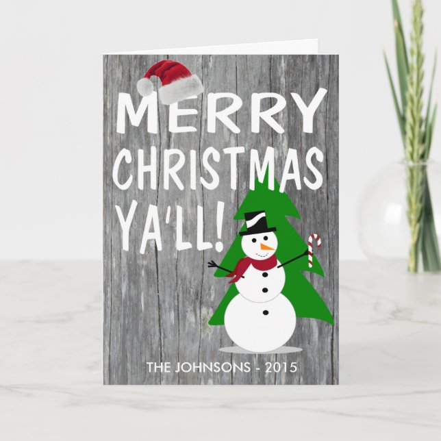 Merry Christmas Ya'll Nashville Greeting Card (Front)