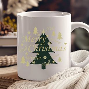 Merry Christmas yall pine tree decorated Mug