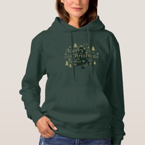 Merry Christmas yall pine tree decorations Hoodie