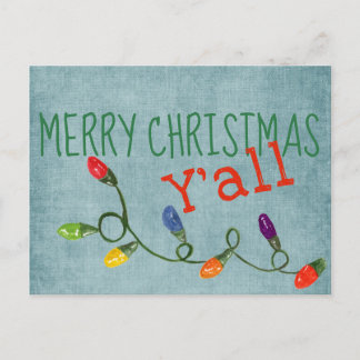 Merry Christmas Y'All Postcard