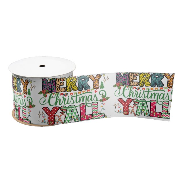 Merry Christmas Y'all Ribbon (Spool)