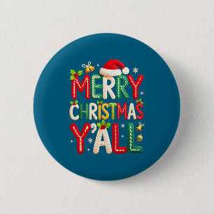Merry Christmas Y'all Santa Crochet Knitting Quilt Button