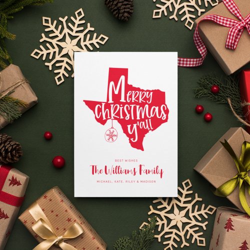 MERRY CHRISTMAS YALL  Texas Holiday Wishes Invitation