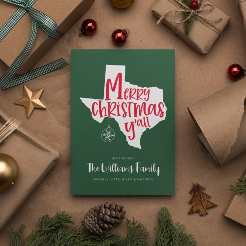 MERRY CHRISTMAS YALL  Texas Holiday Wishes Invitation