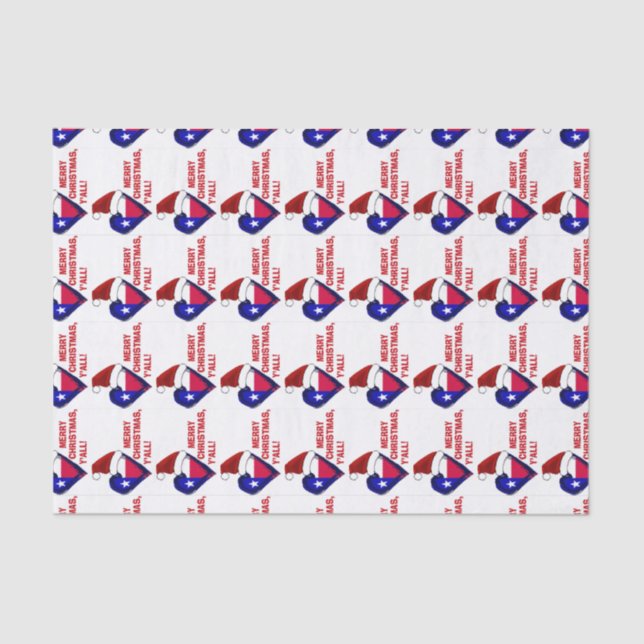 Merry Christmas, Ya'll - Texas Santa Tissue Paper (Front)