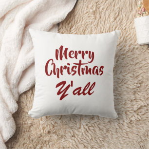 Merry Christmas Y'all Throw Pillow