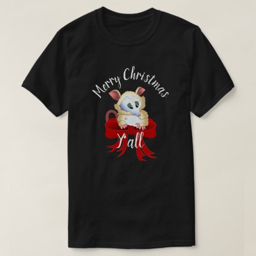 Merry Christmas Yall with Possum  T_Shirt