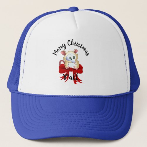 Merry Christmas Yall with Possum  Trucker Hat