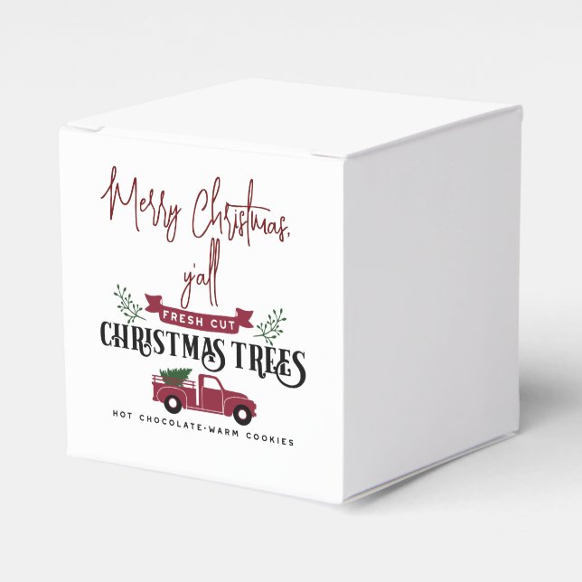 Merry Christmas Y'all with Truck   Favor Boxes (Front Side)
