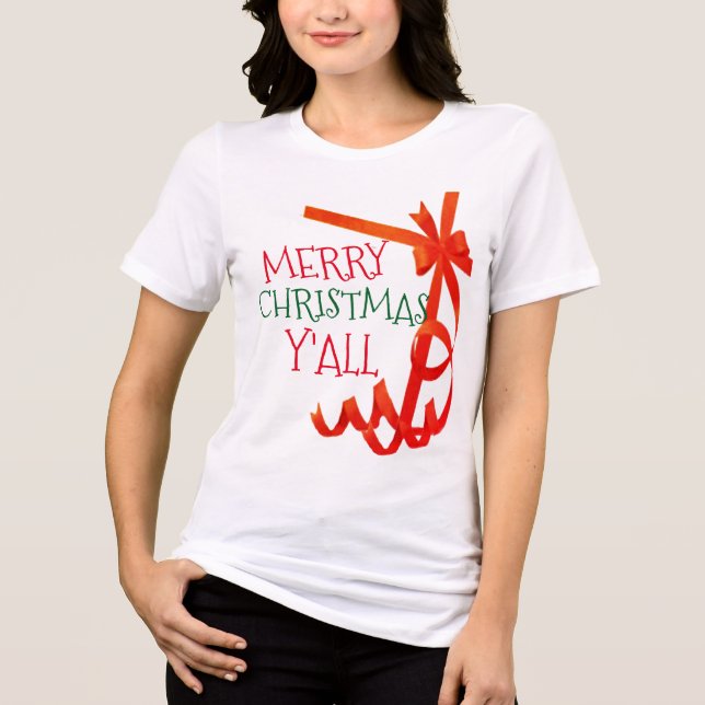 Merry Christmas Y'all Wrapper Shirt - Gift Design (Front)